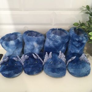 Totes toasties blue dragon slippers